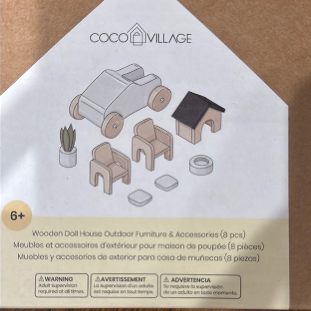 Coco Village Wooden Doll House Furniture Set